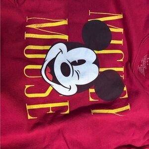 Disney Red Mickey Mouse adult small crew sweatshirt